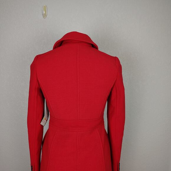 J.Crew Classic Lady Day Coat in Italian Double-cloth Wool with Thinsulate Red 0 - Picture 11 of 15